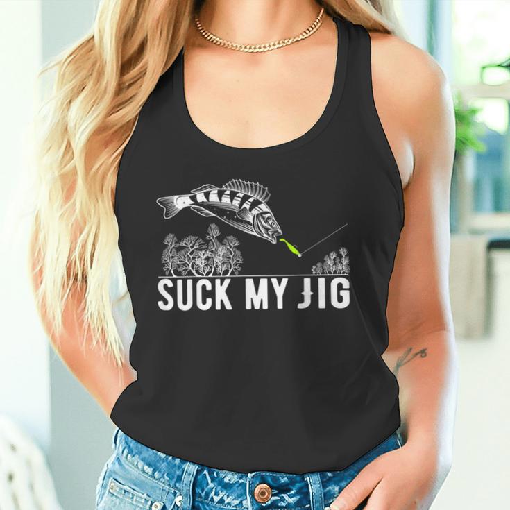 Predatory Fish Angler Suck My Jig Saying Tank Top