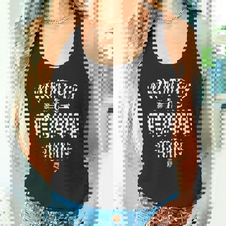 Promoted To Momma Again New Mom Mama To Be Mother's Day Tank Top
