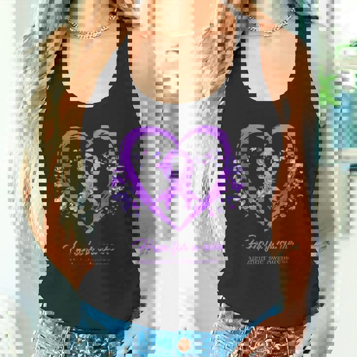 Purple Heart Butterfly Hope For A Cure Alzheimer's Awareness Tank Top