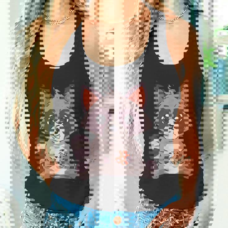 Raccoon Cookie Lover | Small Adult Tank Top - Fun & Cute Style