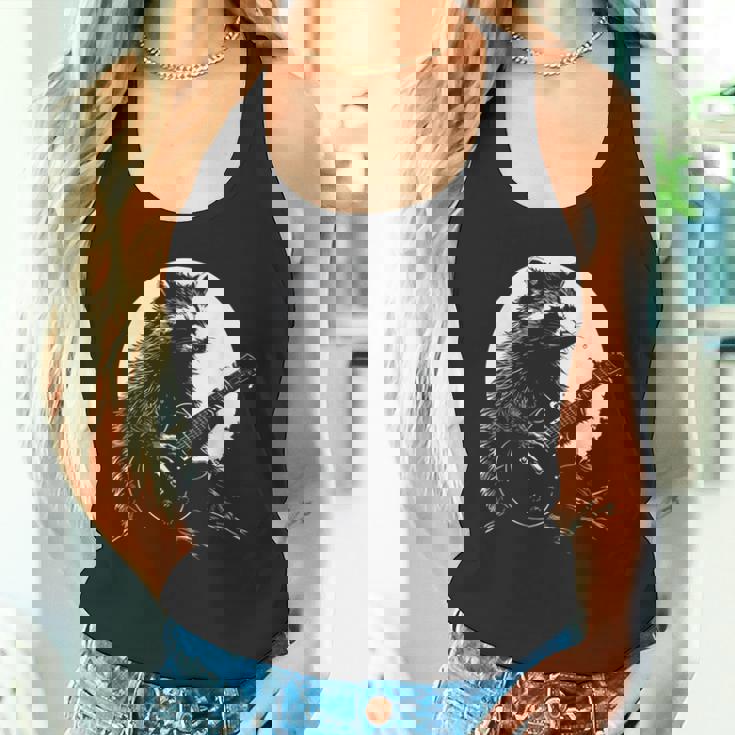 Raccoon Guitarist Tank Top - Moonlit Music Lover's Delight