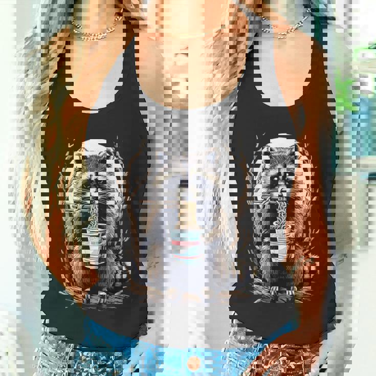 Raccoon Instant Noodle Cup Tank Top - Fun Unisex Design