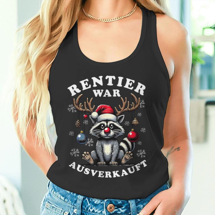 Reindeer Was Out Sold Out Raccoon Christmas Tank Top