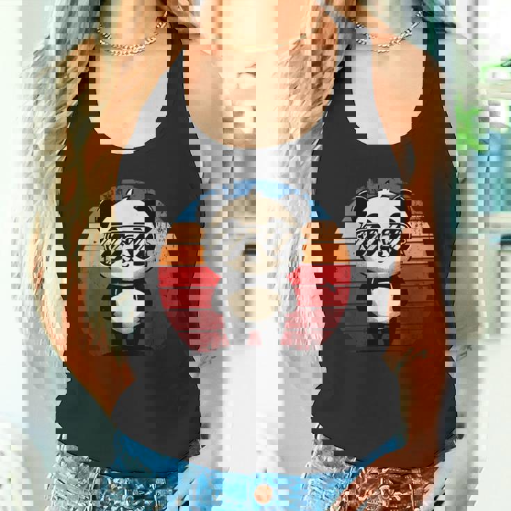 Retro Panda Sunglasses Tank Top - Fun Pool Party BBQ Style