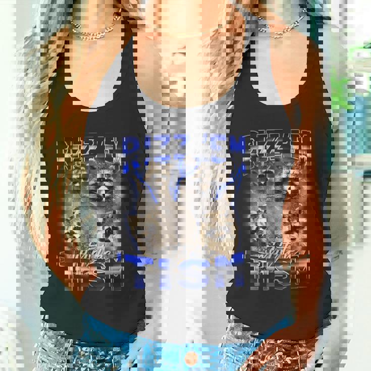 Rizzy Autistic Raccoon Meme Unisex Tank Top - Fun & Confident