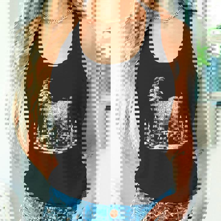Sacred Goat With Candles Mystical Horror Ritual Paganism Tank Top ...