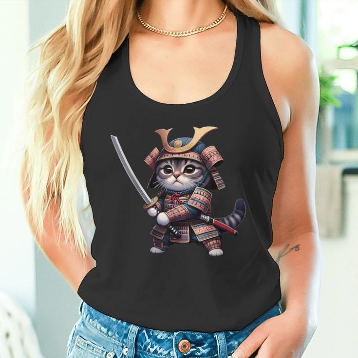 Samurai Cat Japanese Samurai Ninja Cat Camiseta sin mangas