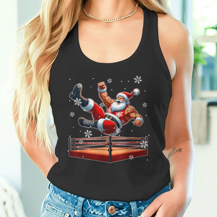 Santa Wrestling Christmas Wrestler Matching Sport Lover Tank Top