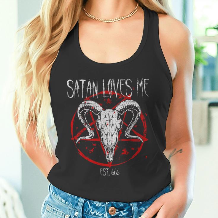 Satanist Baphomet 666 Satanism Satan Loves Me Tank Top