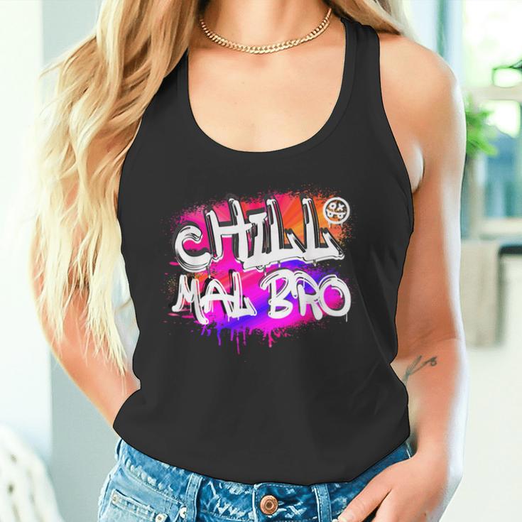 Saying Chill Mal Bro Graffiti S Tank Top