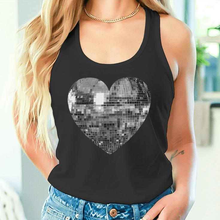 Silver Disco Ball Heart Tank Top