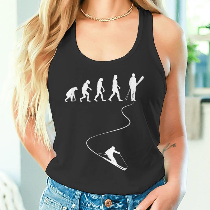 Skifahren Wintersport Skiliebhaber Evolution Des Skifahrers Tank Top