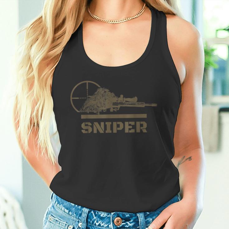 Sniper Ghillie Suit And Crosshair Military Tank Top