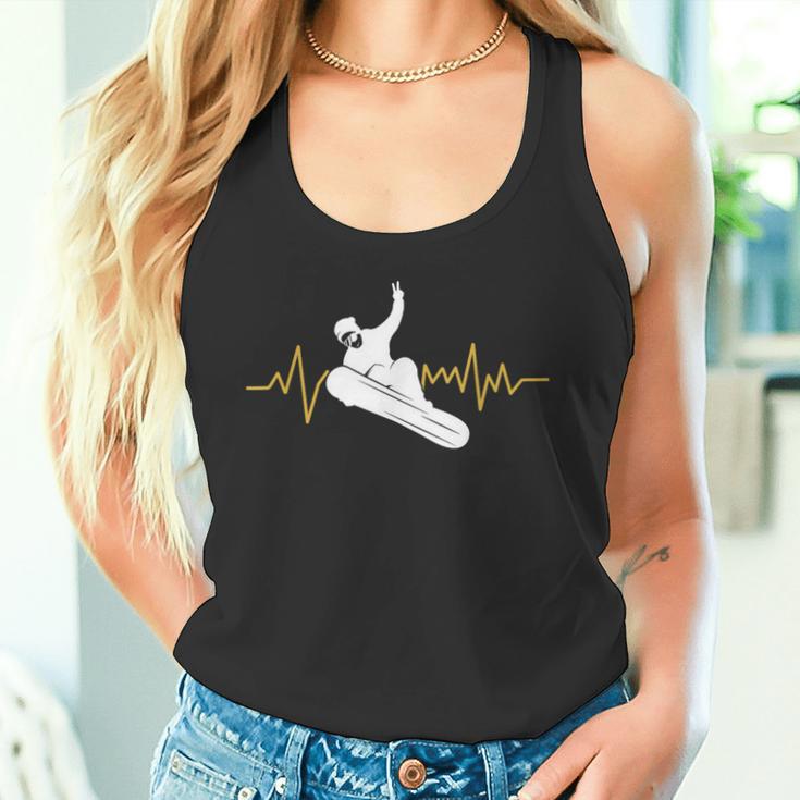 Snowboard Ekg Heartbeat Snowboarding Tank Top