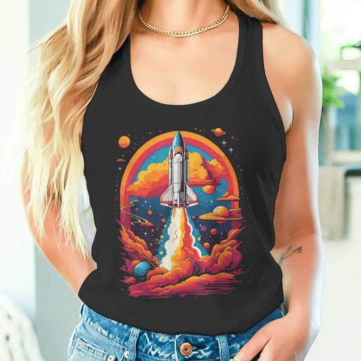 Space Travel With Space Shuttle Rocket Astronaut Dream Tank Top