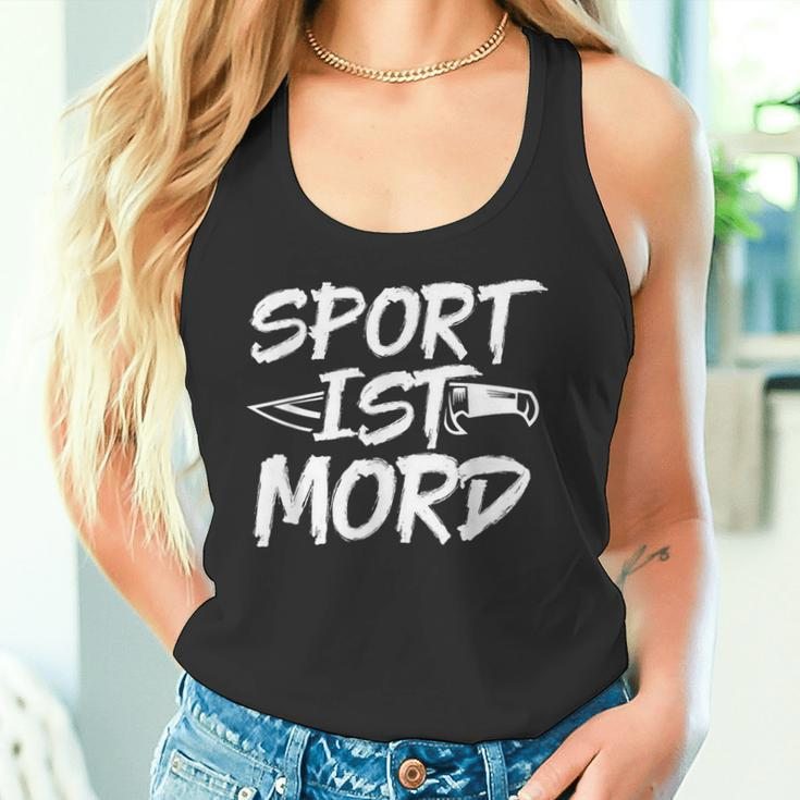 Sport Ist Mord Anti Unsporty Knife Lazy Retro Tank Top