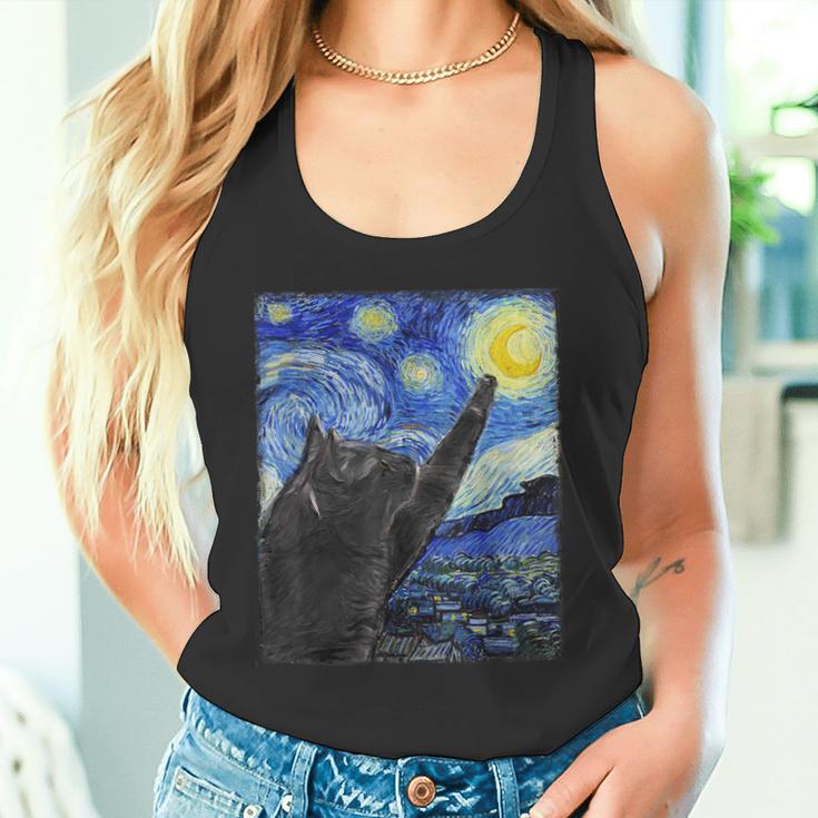 Starry Night Catan Gogh Cat Tank Top