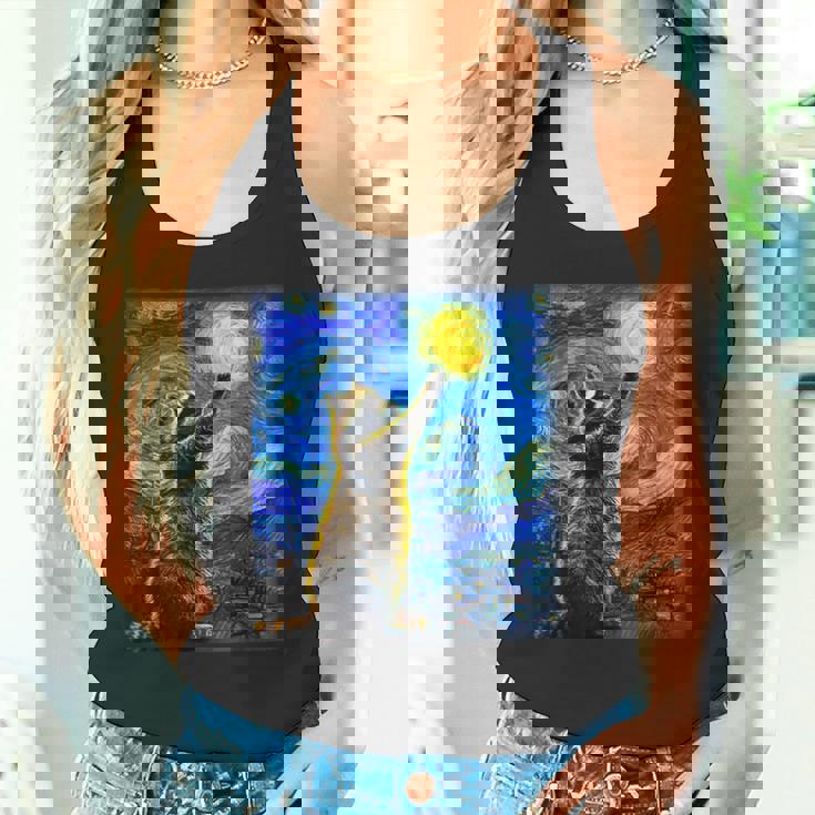 Starry Night Raccoon Tank Top - Van Gogh Inspired for Art Lovers