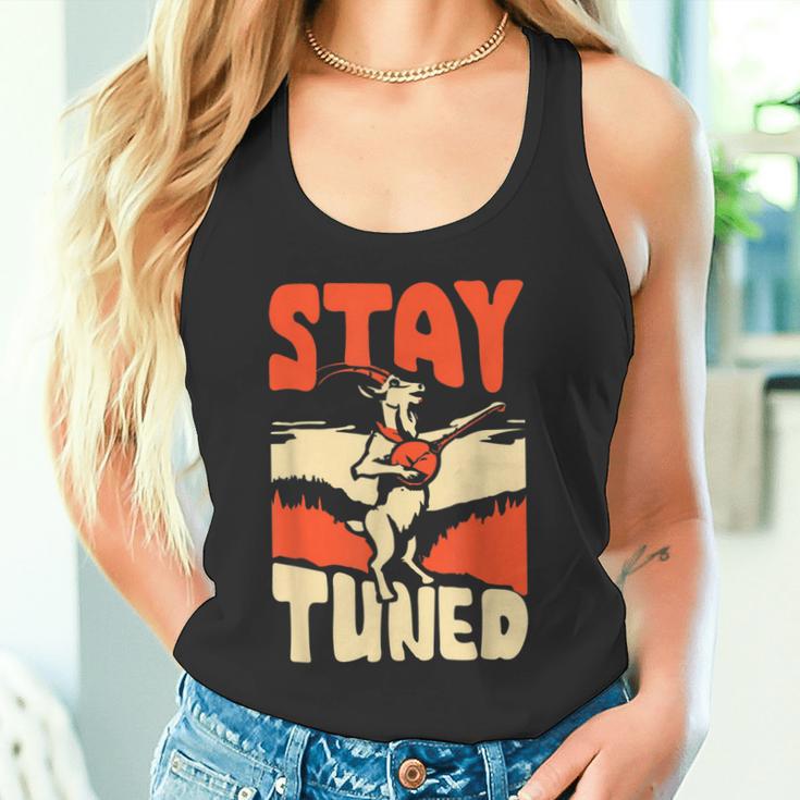 Stay Tuned Mountain Goat Banjo Music Bluegrass Tank Top