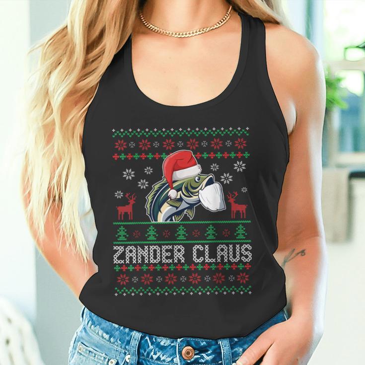 Ugly Christmas Zander Claus Angler Weihnachten Fishing Sports Tank Top