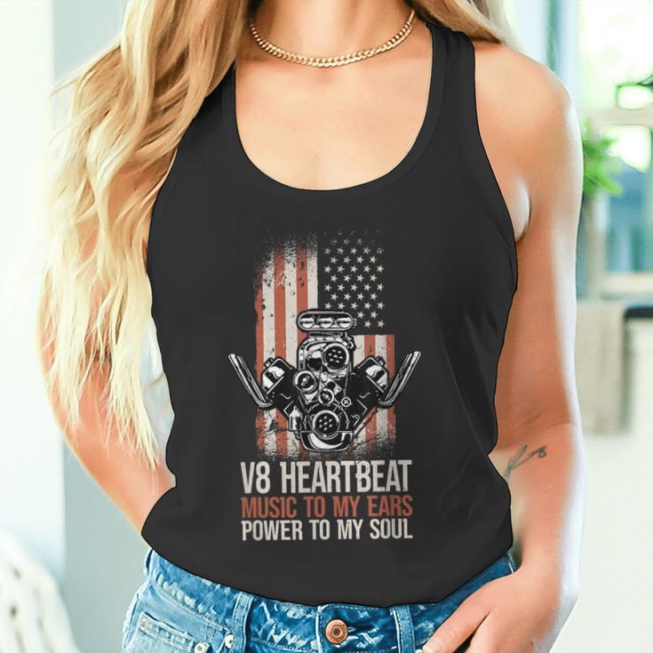 V8 Heartbeat American Muscle Cars Usa Engine8 Muscle Car Tank Top