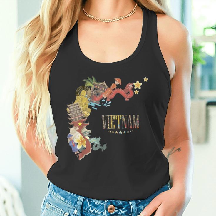 Viajes Asiaietnam Mapa Hanoi Ho Chi Minhacaciones Souvenir Camiseta sin mangas