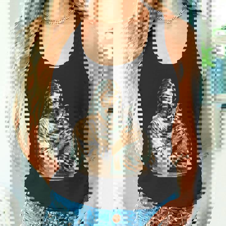Vintage Distressed Raccoon Lover Tank Top - Jesus Embrace Theme