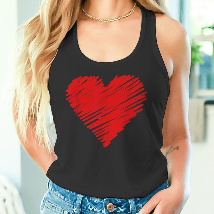 Vintage Red Heart Partner Children Lovealentine's Day Her Her Tank Top