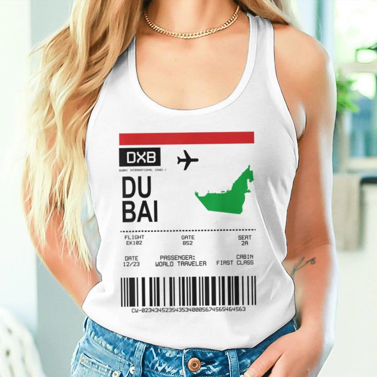 Board Ticket Dubai Dxb Airport Passenger Flight S Tank Top