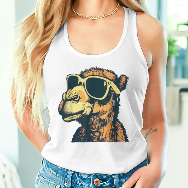 Camel With Sunglasses Gray Tank Top