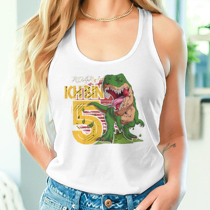 Children's Dinosaur 5Th Birthday Decoration I'm 5 Dinosaur Boys 5 Years Tank Top