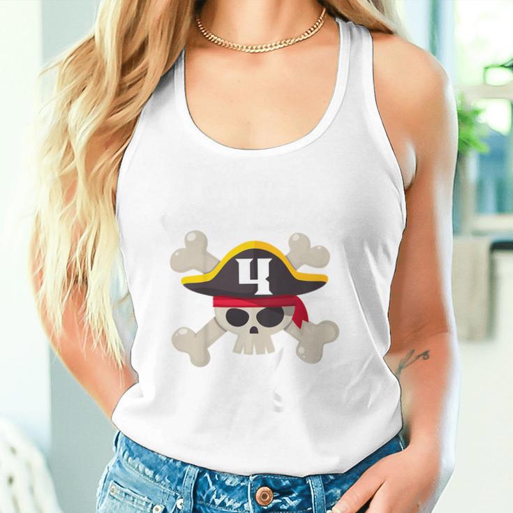 Children's Pirate 4 Years Attention I'm 4 4Th Birthday Boys Tank Top