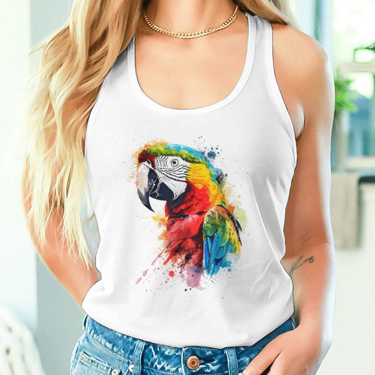 Colourful Parrot Watercolor Tank Top