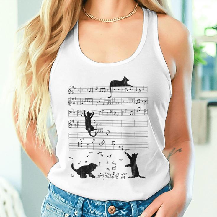 Cute Cat Music Noteintage Notes Musician Tank Top