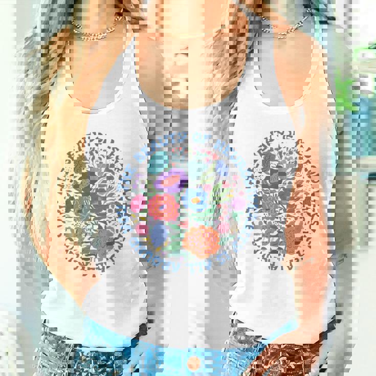 Floral Autism Neurodiversity Inclusion Sped Teacher BCBA Tank Top