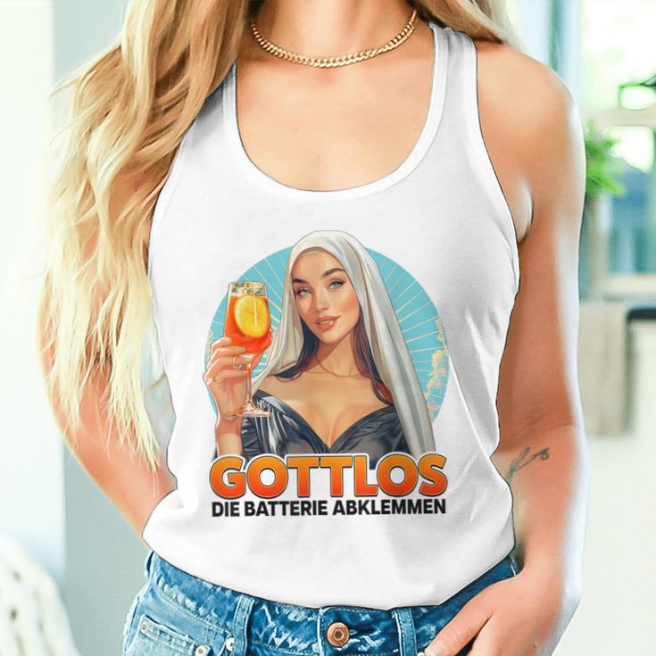 Gottlos Die Batterie Abklemmen X Nonne Nun Aperölchen Spritz Tank Top