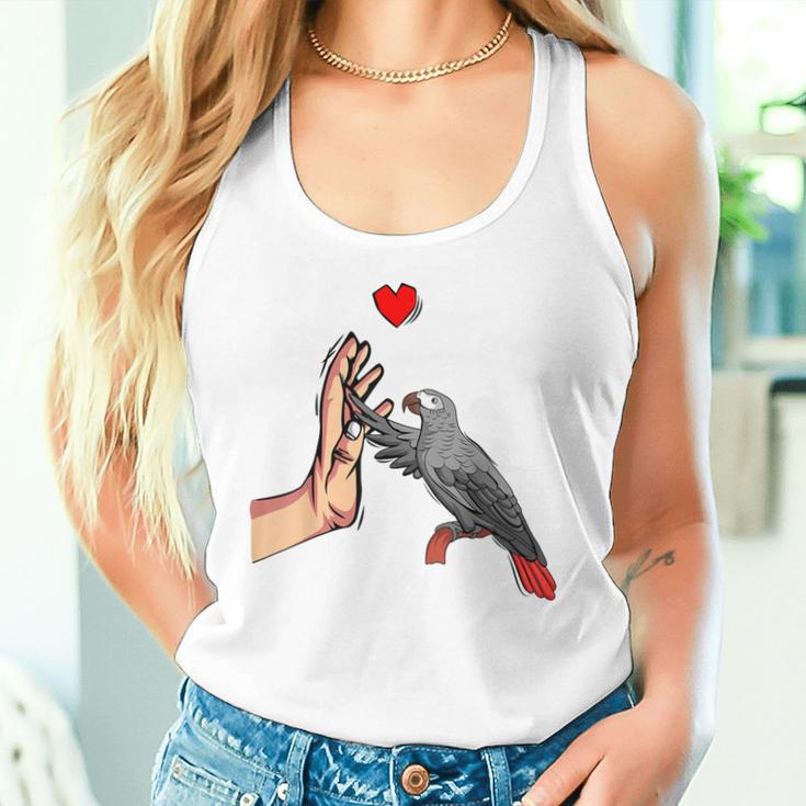 Grey Parrot Love Parrot Heart Bird Tank Top