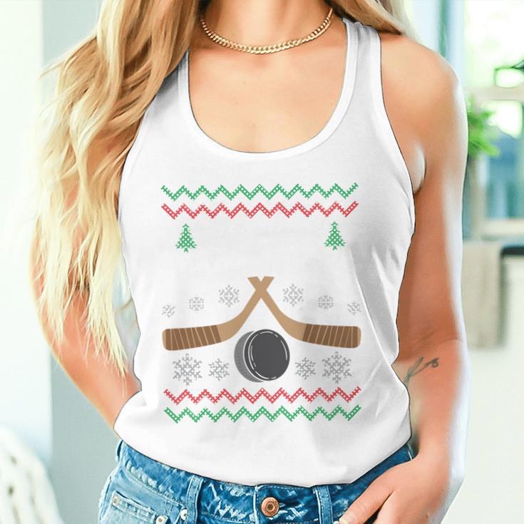 Happy Hockeydays Ice Hockey Fan Ugly Christmas Sweater Tank Top