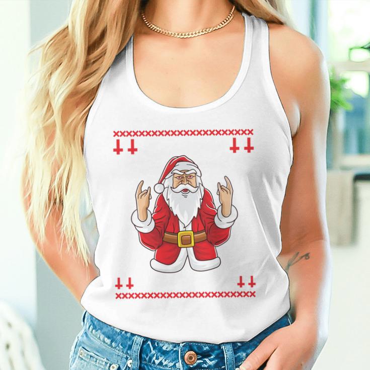 Heavy Metal Christmas Sleigher Hail Santa Claus Rock Music Tank Top