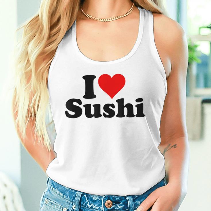 Japanese Food I Love Heart Sushi Tank Top