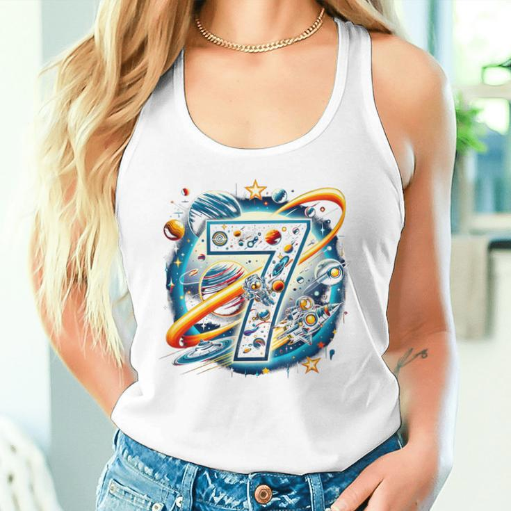 Kinder Astronaut 7 Geburtstag Weltraum Jungen 7 Jahre Raumschiff Tank Top