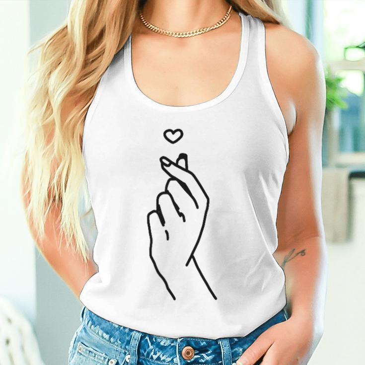 Korean Finger Heart Korean Graphic Kpop Love K-Pop Merch Tank Top