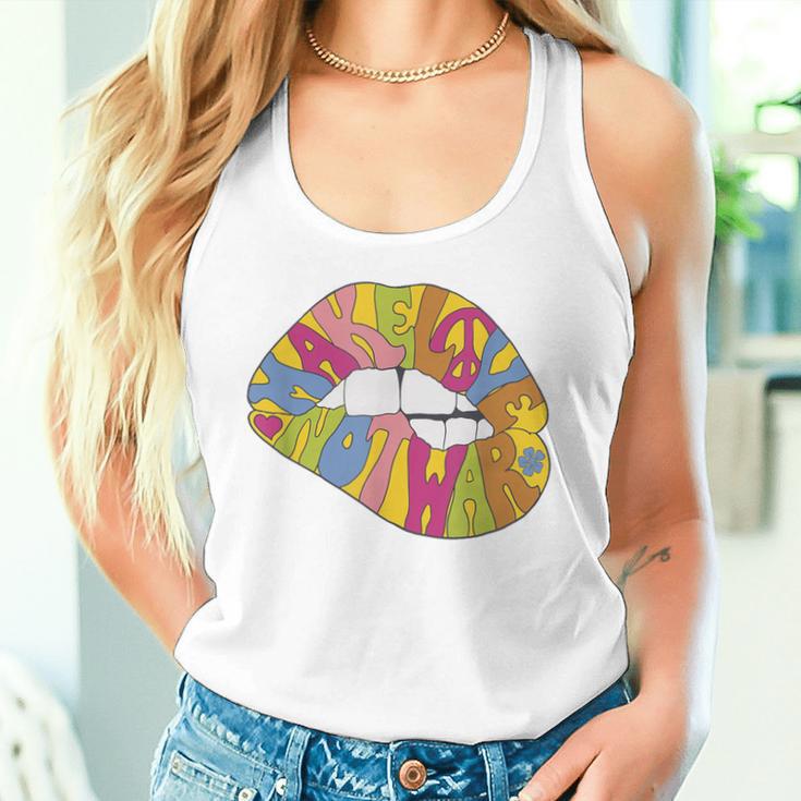 Make Love Not War 70Er Jahre Hippie Stil Tank Top