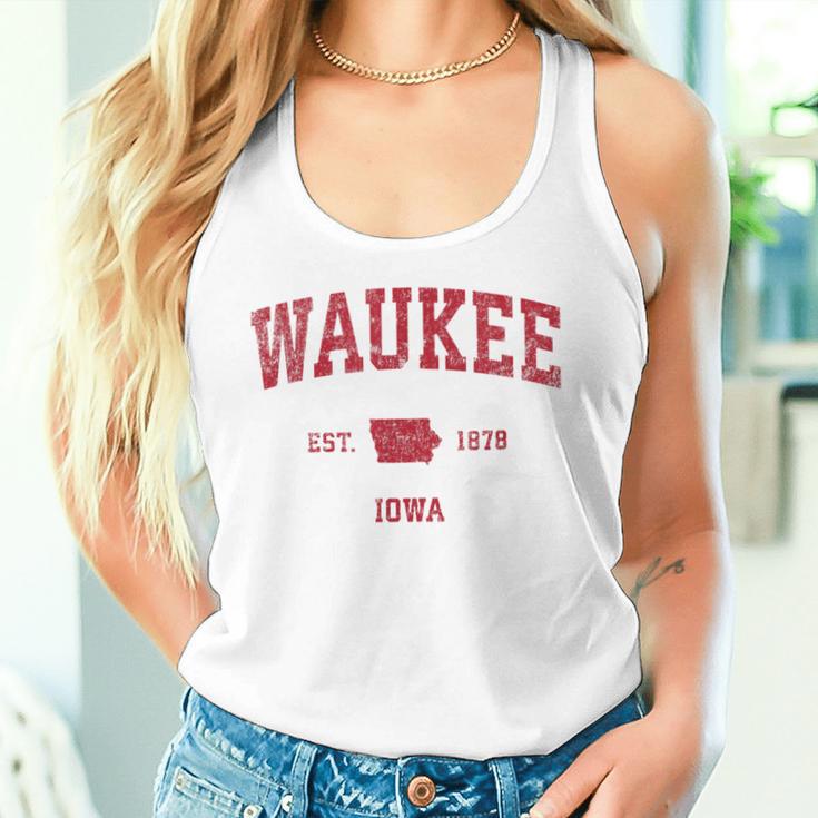 Waukee Iowa Iaintage-Sportdesign Roter Druck Tank Top