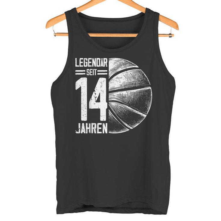 14Th Birthday Retro Basketball Player 14 Years Boy Boys Tank Top