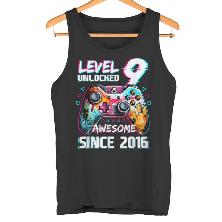 9Th Birthdayideo Game Level 9 Unlockedideo Player Boys Tank Top