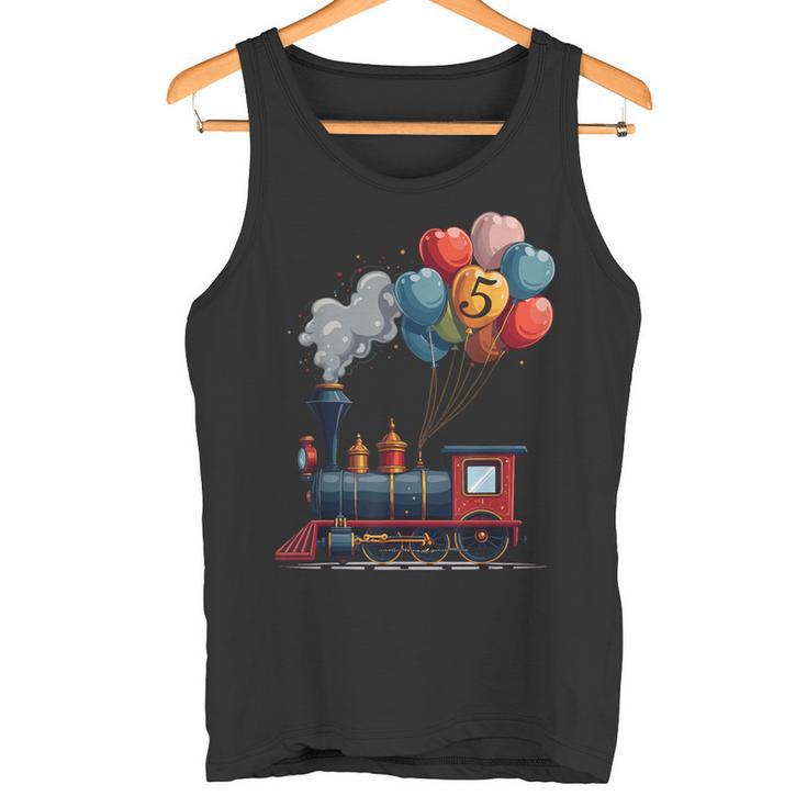 All Aboard 5Th Birthday Train Tank Top