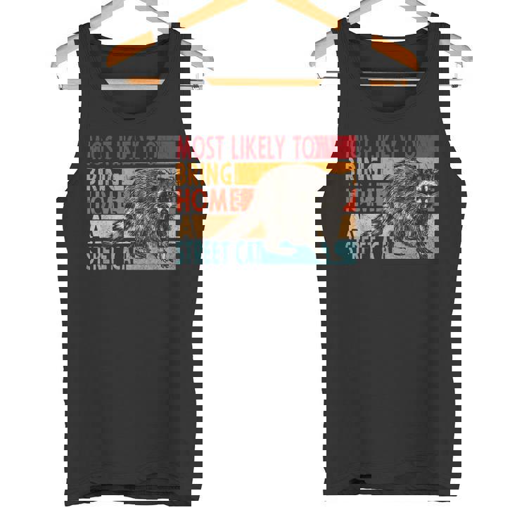 Adopt a Street Cat Tank Top - Funny Raccoon Lovers Gift
