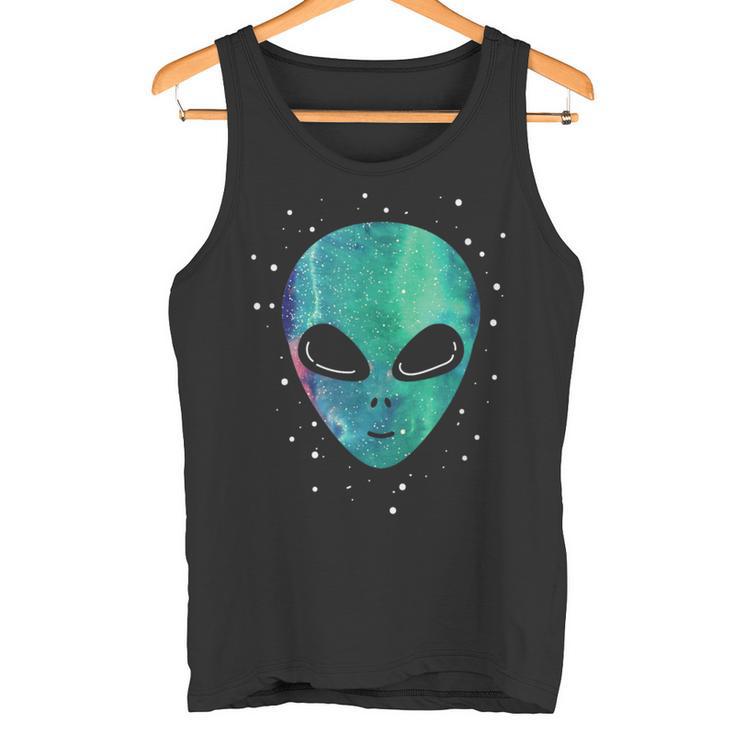 Alien Head Starry Night Sky Fun Tank Top