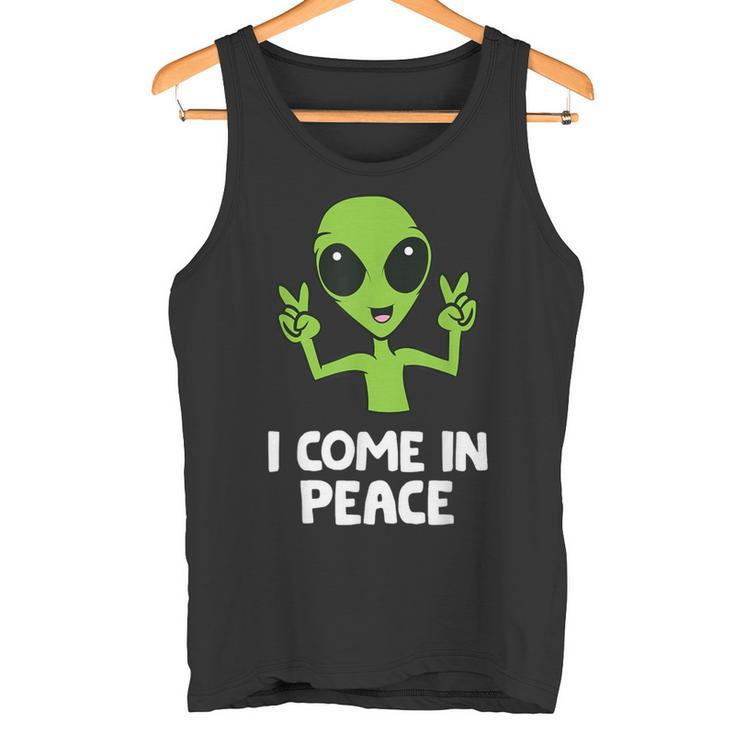 Alien I Come In Peace Space Rave Edm Music Alien Tank Top